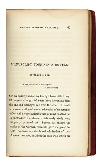 POE, EDGAR ALLAN. Manuscript Found in a Bottle. [in:] The Gift: A Christmas and New Years Present for 1836.